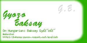 gyozo baksay business card